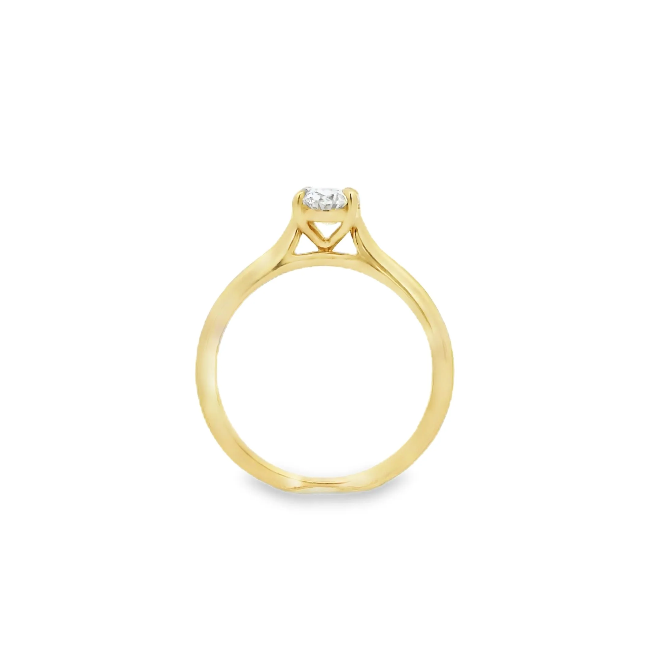18ct Yellow Gold 1.00ct E VS1 Oval Cut Lab Grown Diamond Solitaire Ring