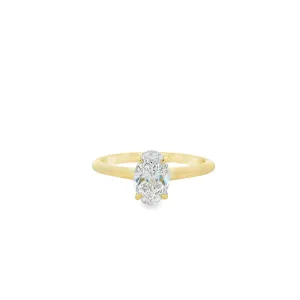 18ct Yellow Gold 1.00ct E VS1 Oval Cut Lab Grown Diamond Solitaire Ring