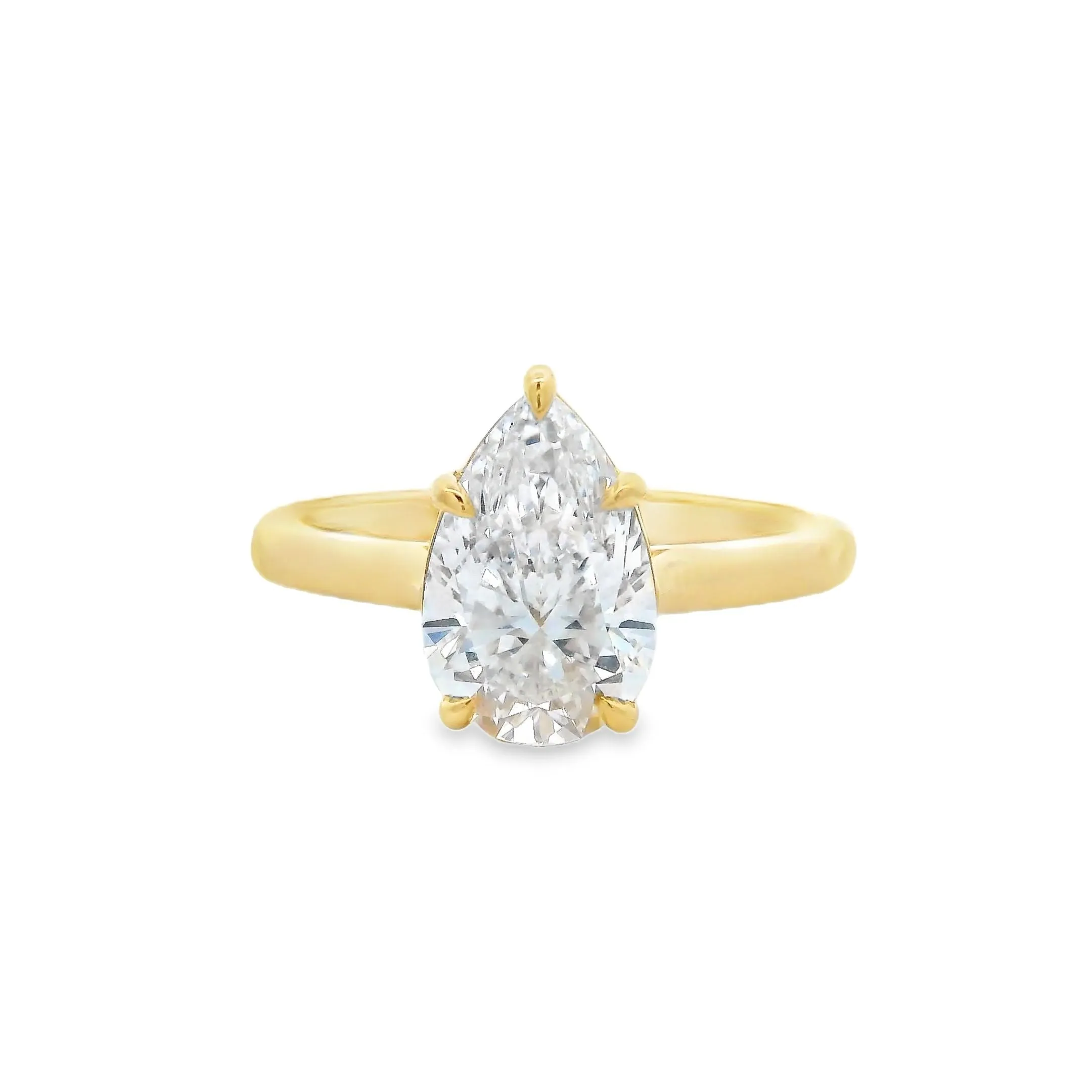 18ct Yellow Gold 1.53ct Pear Lab Grown Diamond Solitaire Ring