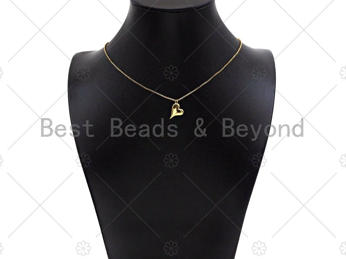 18K Dainty Gold Peach Heart Pendant/Charm,Gold Medallion Charm, Necklace Bracelet Charm Pendant,11x15mm, Sku#LK243