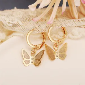 18K Gold-Plated Butterfly Drop Earrings