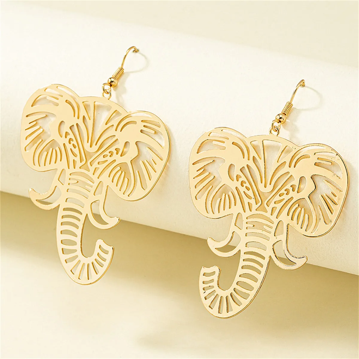 18K Gold-Plated Elephant Drop Earrings