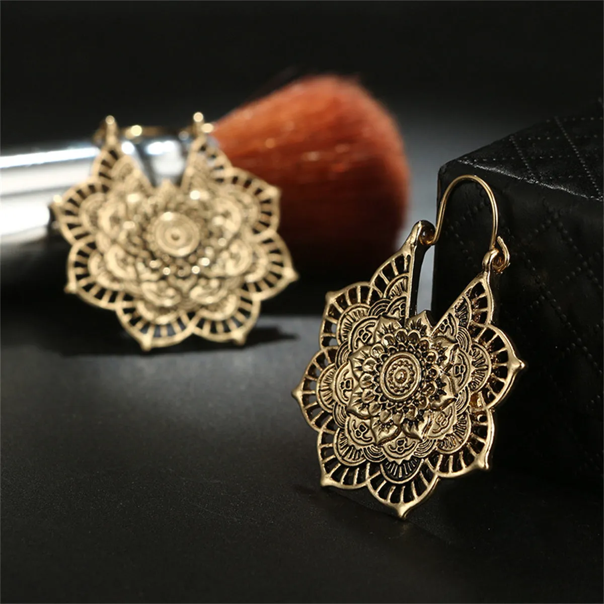 18K Gold-Plated Floral Huggie Earrings
