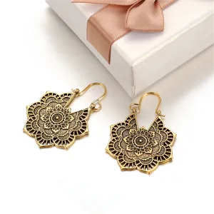 18K Gold-Plated Floral Huggie Earrings