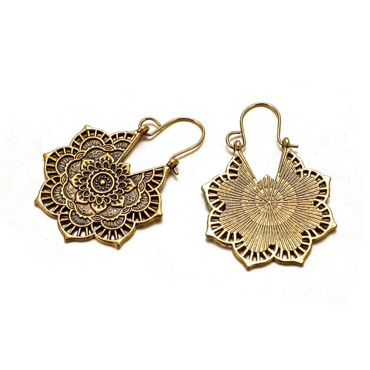 18K Gold-Plated Floral Huggie Earrings