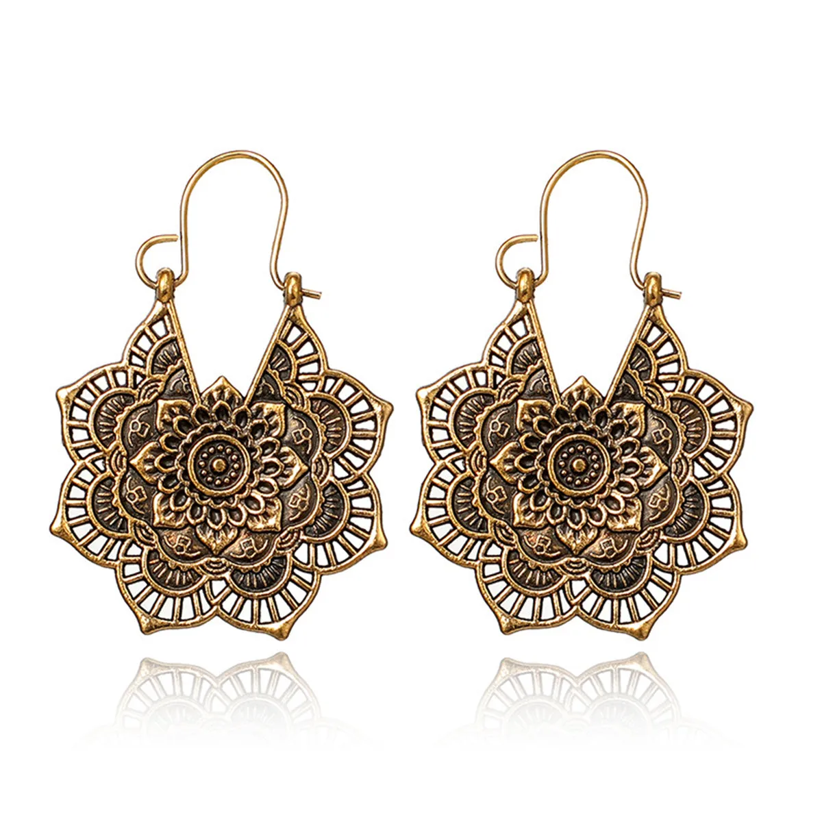 18K Gold-Plated Floral Huggie Earrings