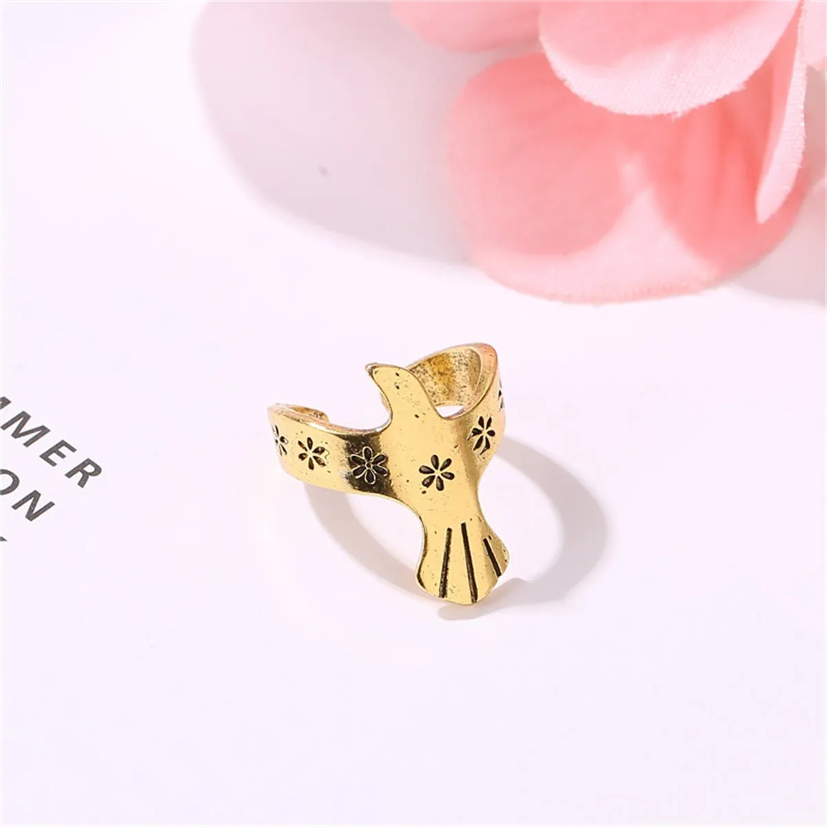 18K Gold-Plated Floral Pigeon Ear Cuff