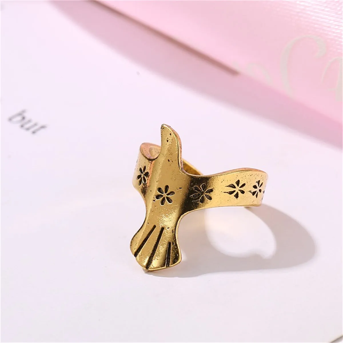 18K Gold-Plated Floral Pigeon Ear Cuff