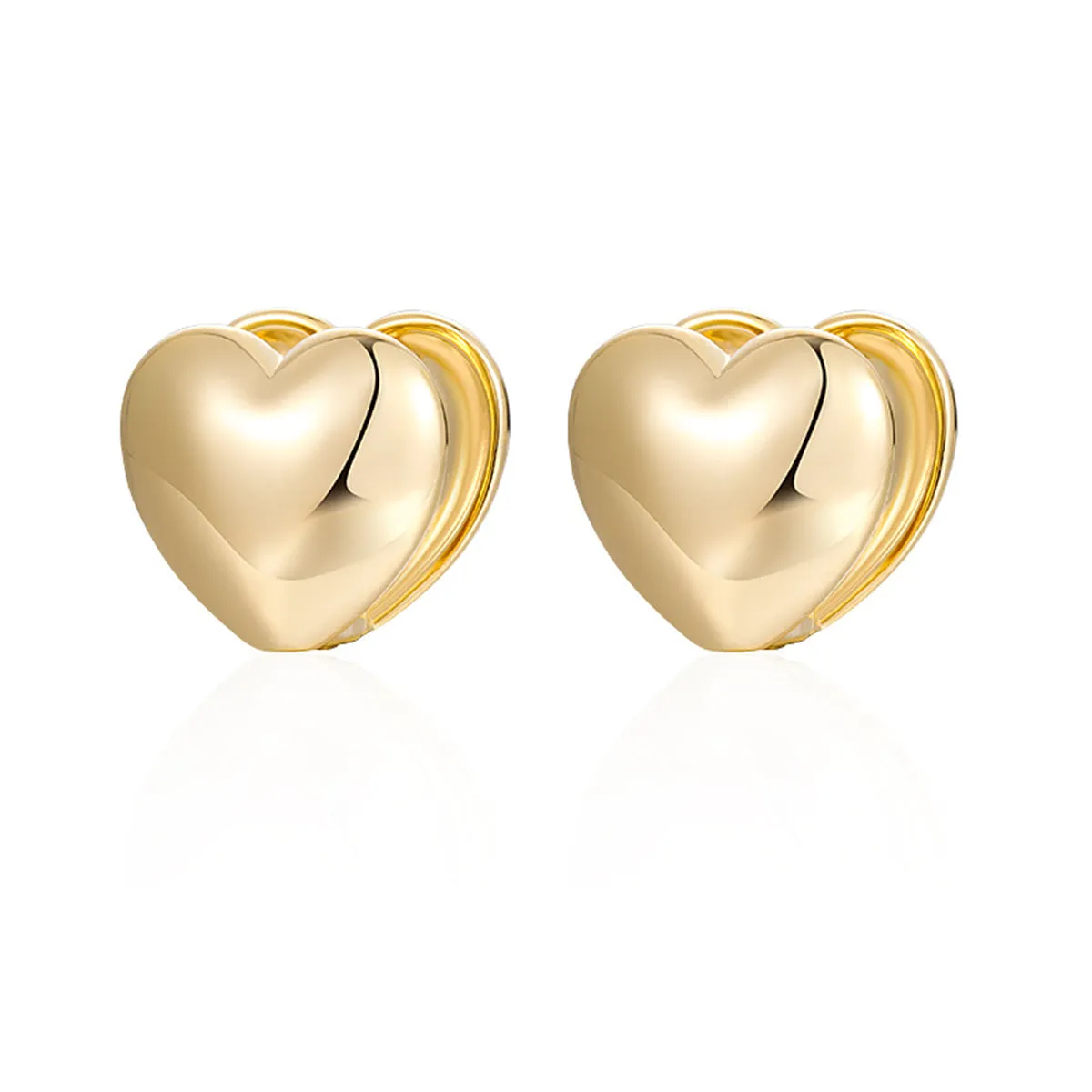 18K Gold-Plated Heart Huggie Earrings