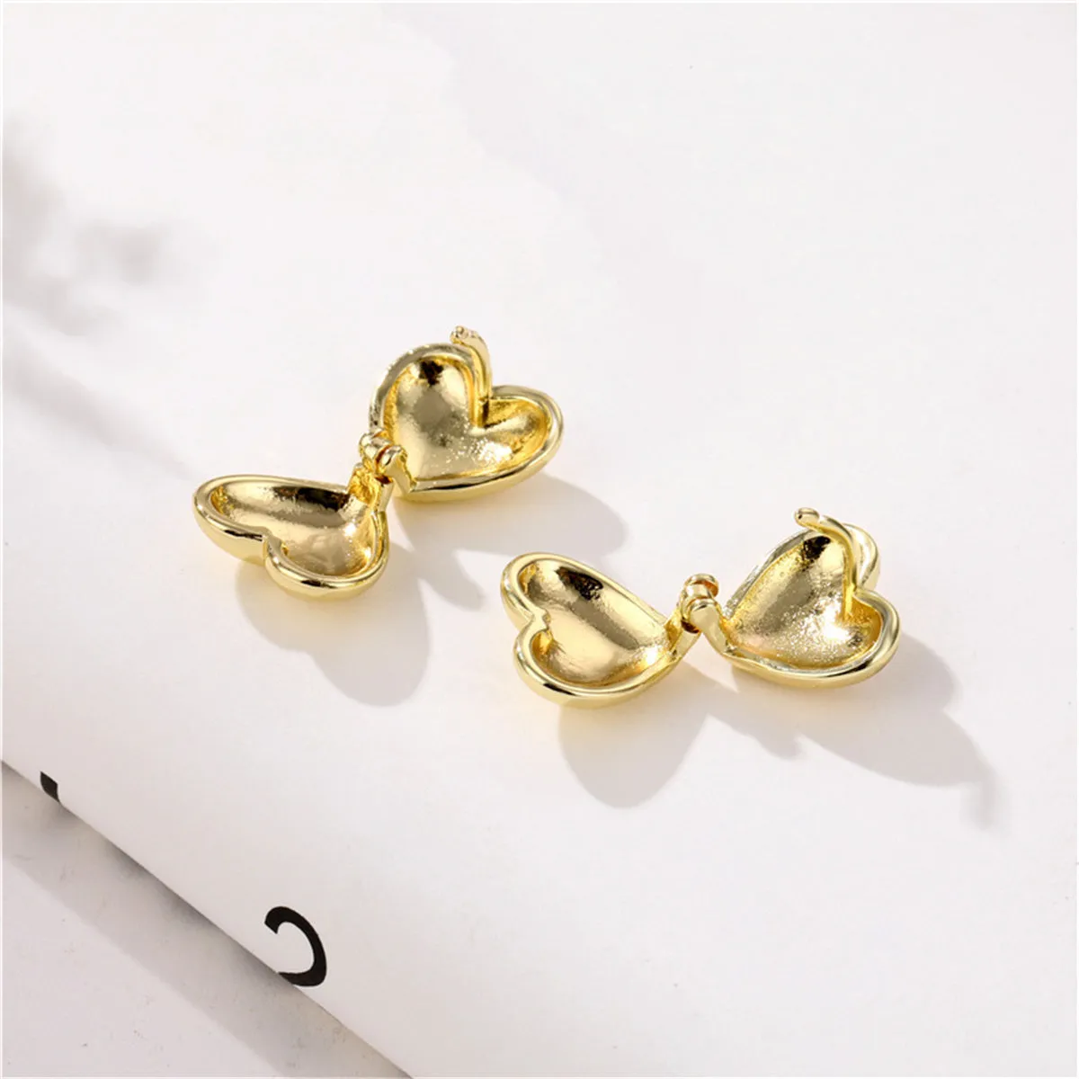 18K Gold-Plated Heart Huggie Earrings