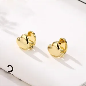 18K Gold-Plated Heart Huggie Earrings