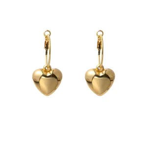 18K Gold-Plated Heart Huggie Earrings