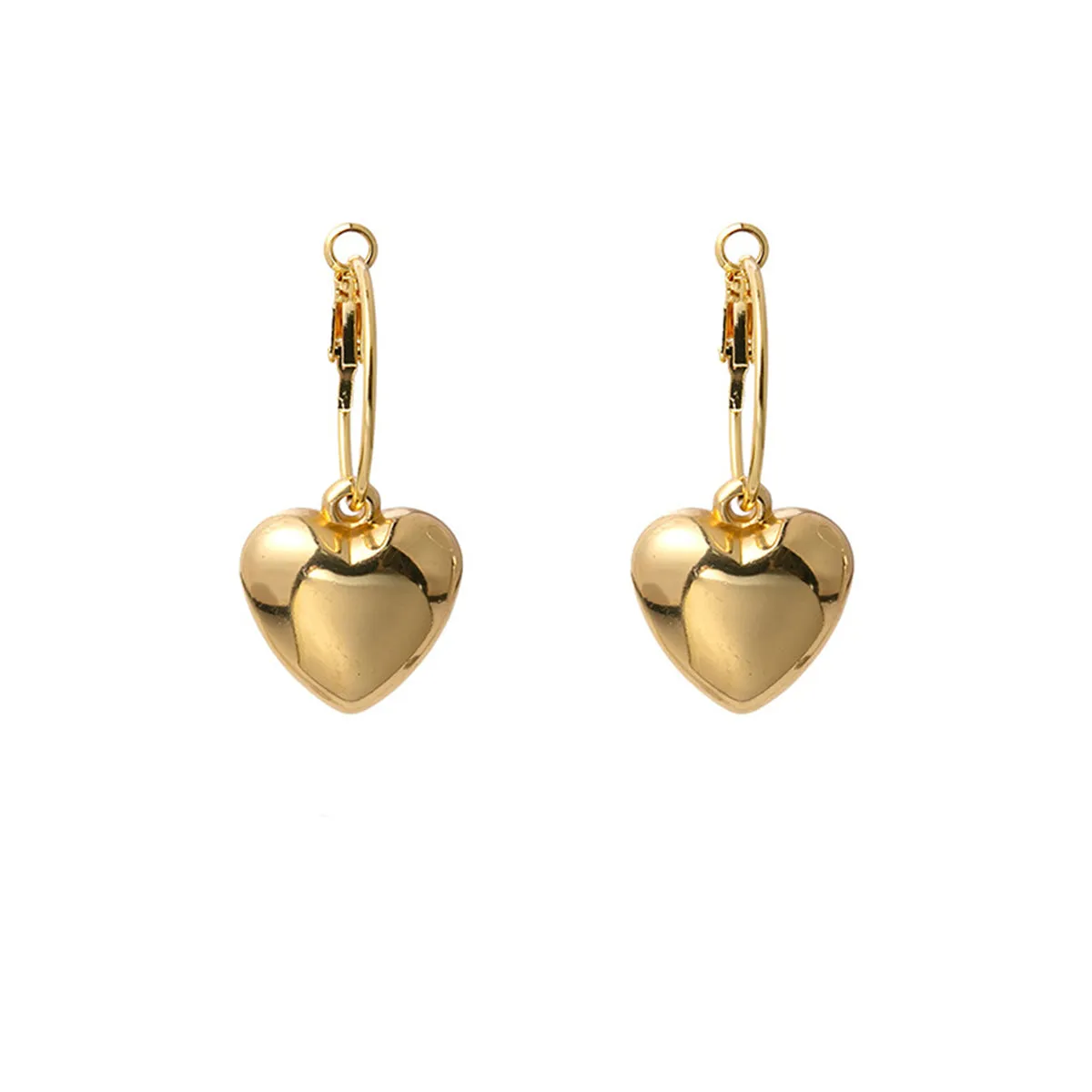 18K Gold-Plated Heart Huggie Earrings
