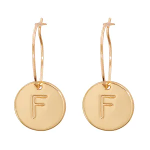 18K Gold-Plated Letter F Cut Drop Earrings