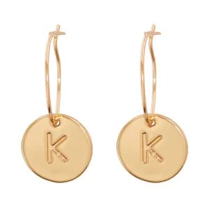 18K Gold-Plated Letter K Cut Drop Earrings