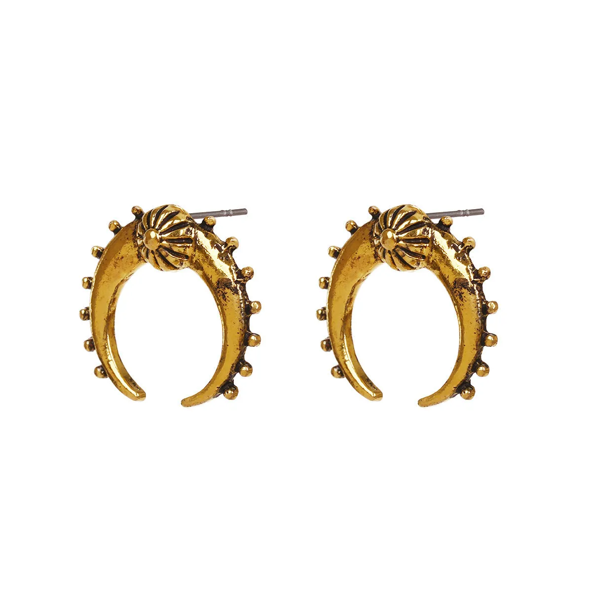 18K Gold-Plated Moon Stud Earrings