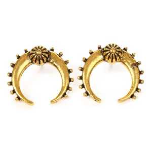 18K Gold-Plated Moon Stud Earrings