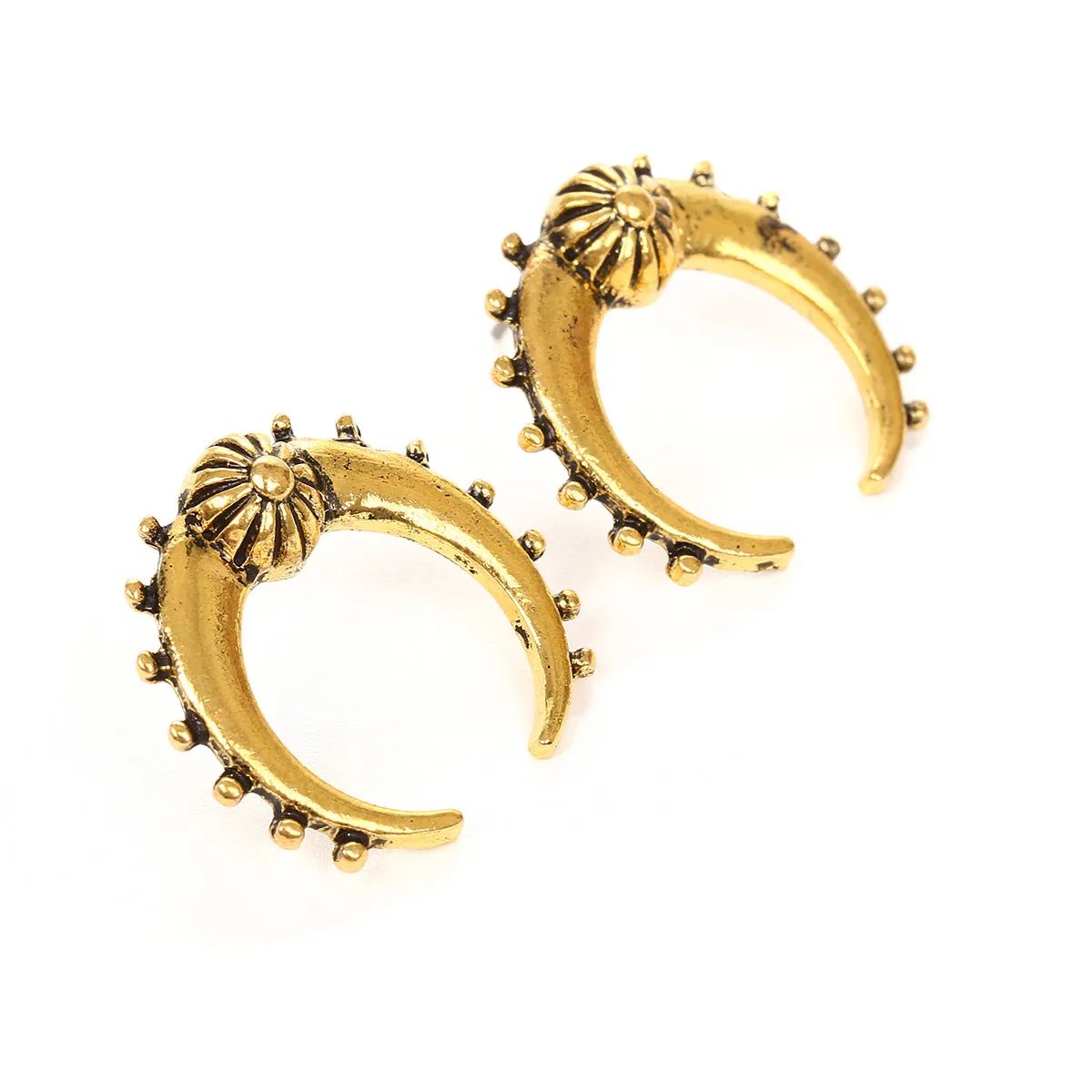18K Gold-Plated Moon Stud Earrings