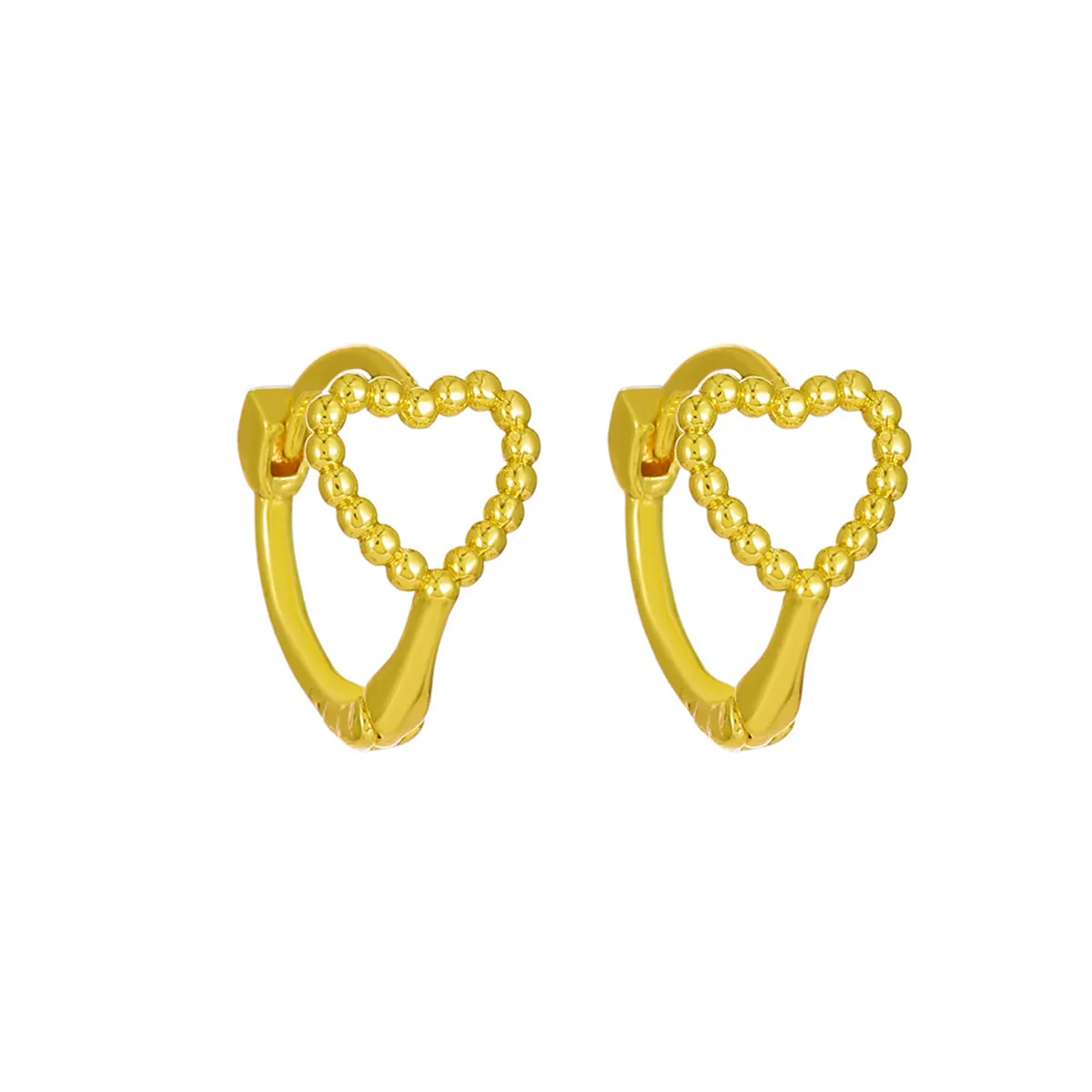 18K Gold-Plated Twine Heart Huggie Earrings
