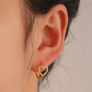 18K Gold-Plated Twine Heart Huggie Earrings
