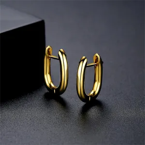 18K Gold-Plated U-Shape Huggie Earrings