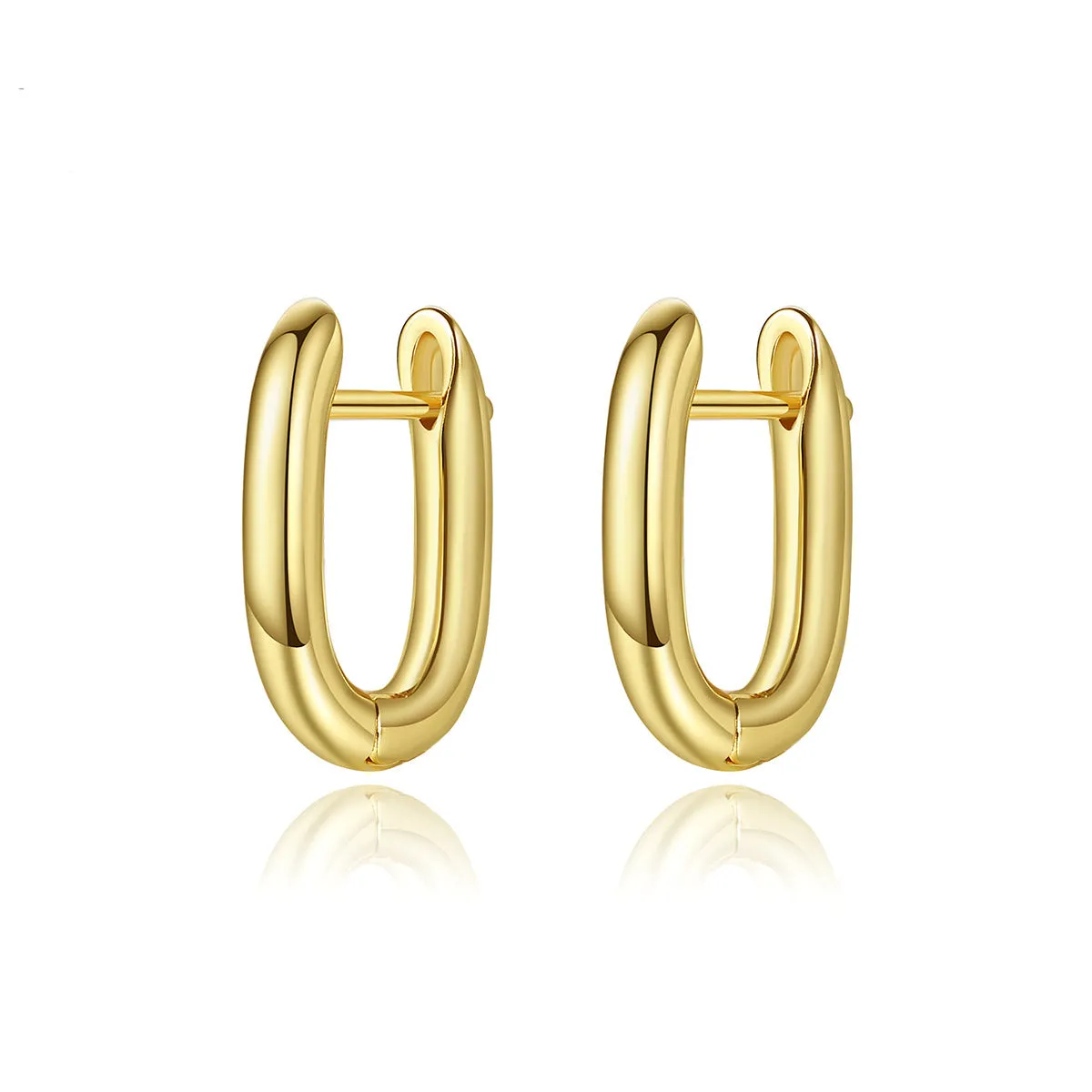 18K Gold-Plated U-Shape Huggie Earrings