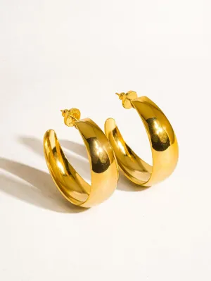 18K Romee C Hoops In Gold