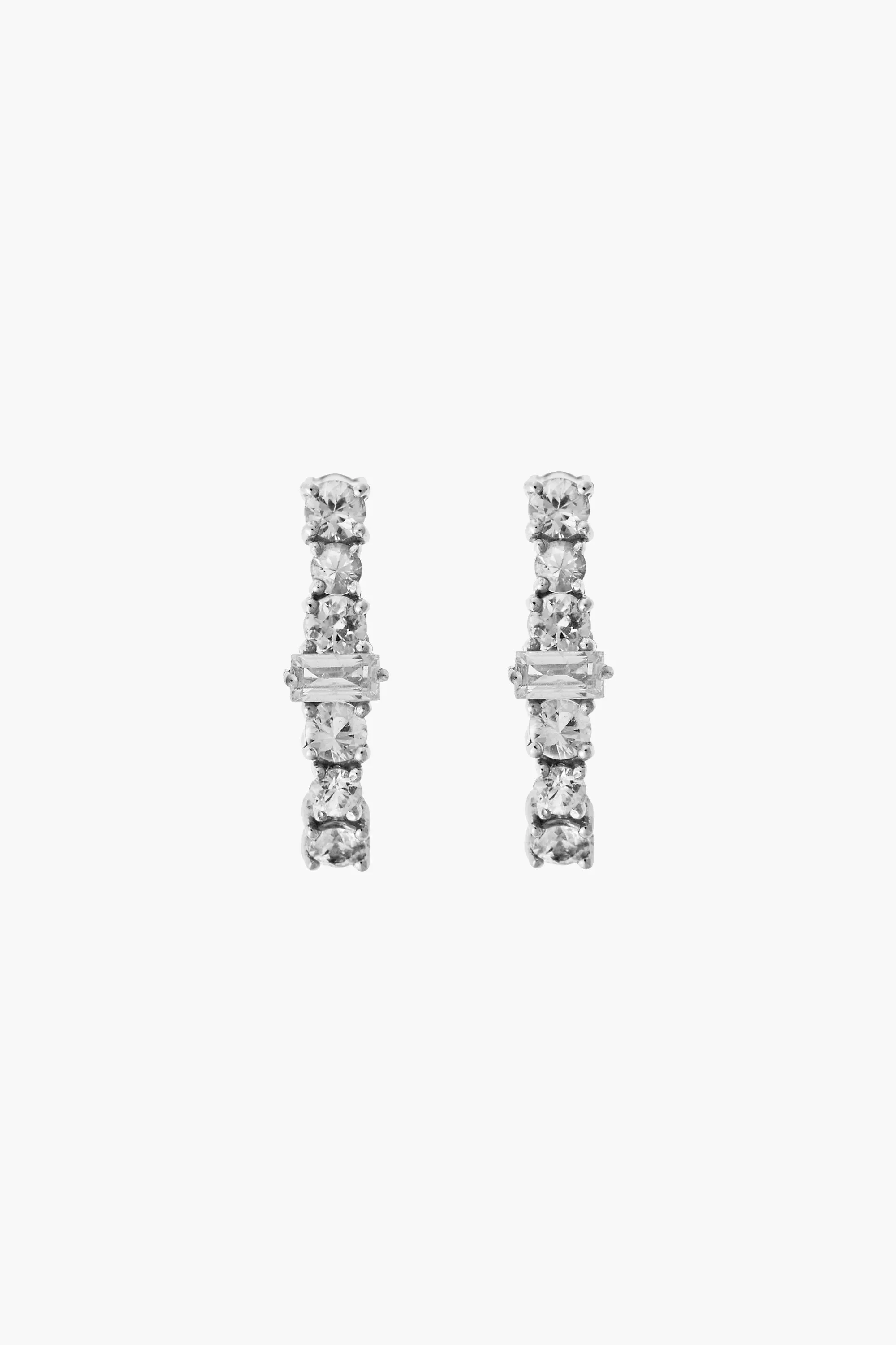 18K White Gold Diamond Rivulet Oval Hoops