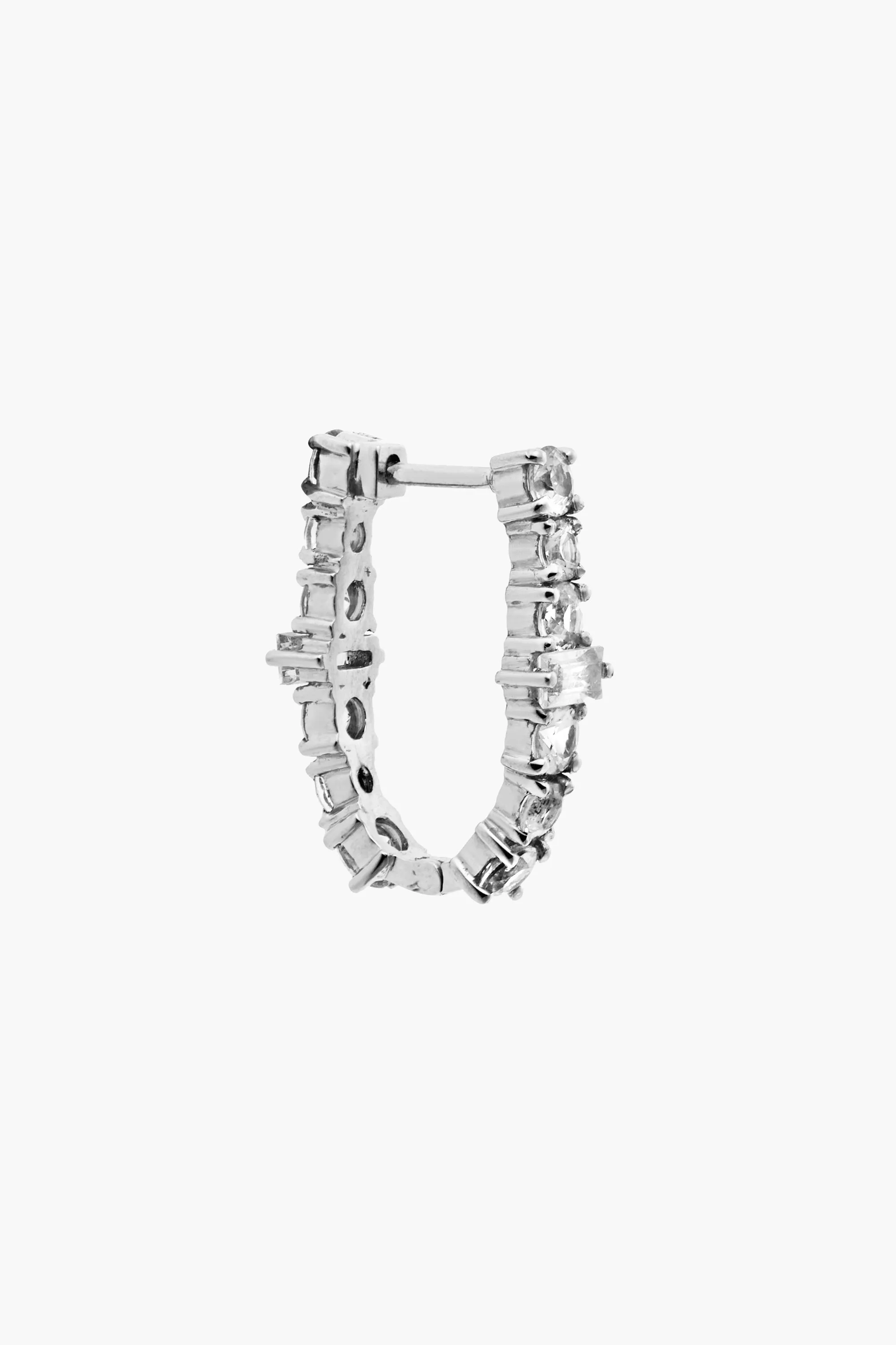 18K White Gold Diamond Rivulet Oval Hoops