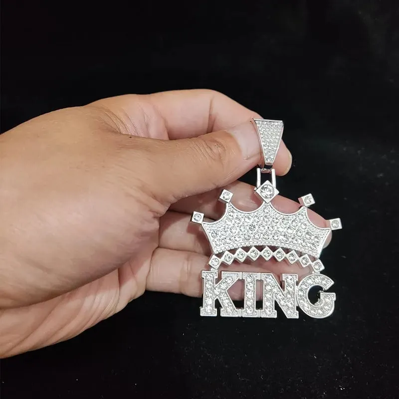 1Pc Street style Hollow Crown KING Cuban Chain