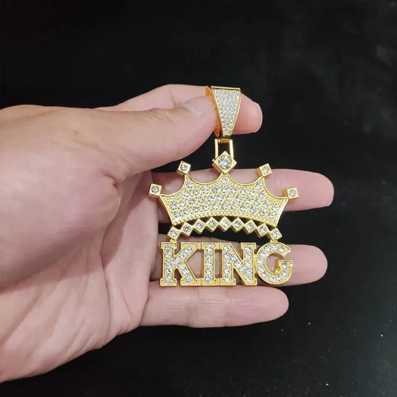 1Pc Street style Hollow Crown KING Cuban Chain
