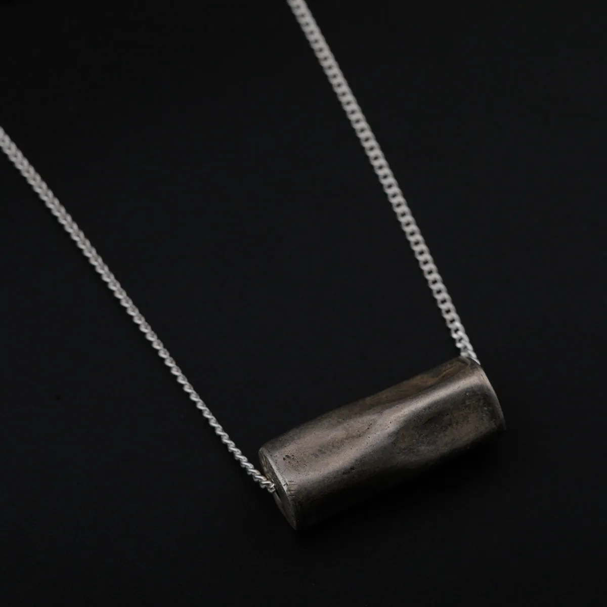 2 layers Silver Necklace with Crystals
