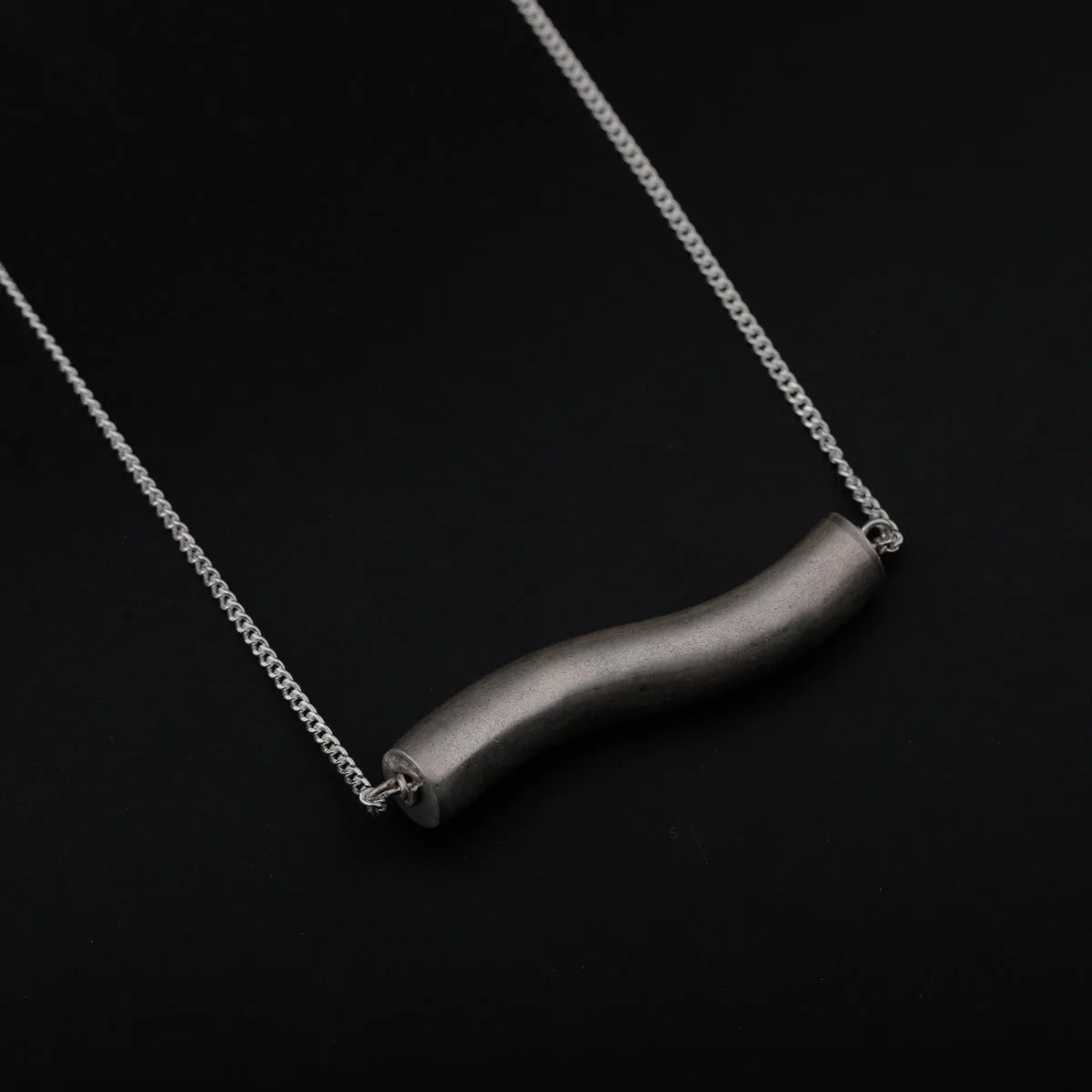 2 layers Silver Necklace with Moonstone