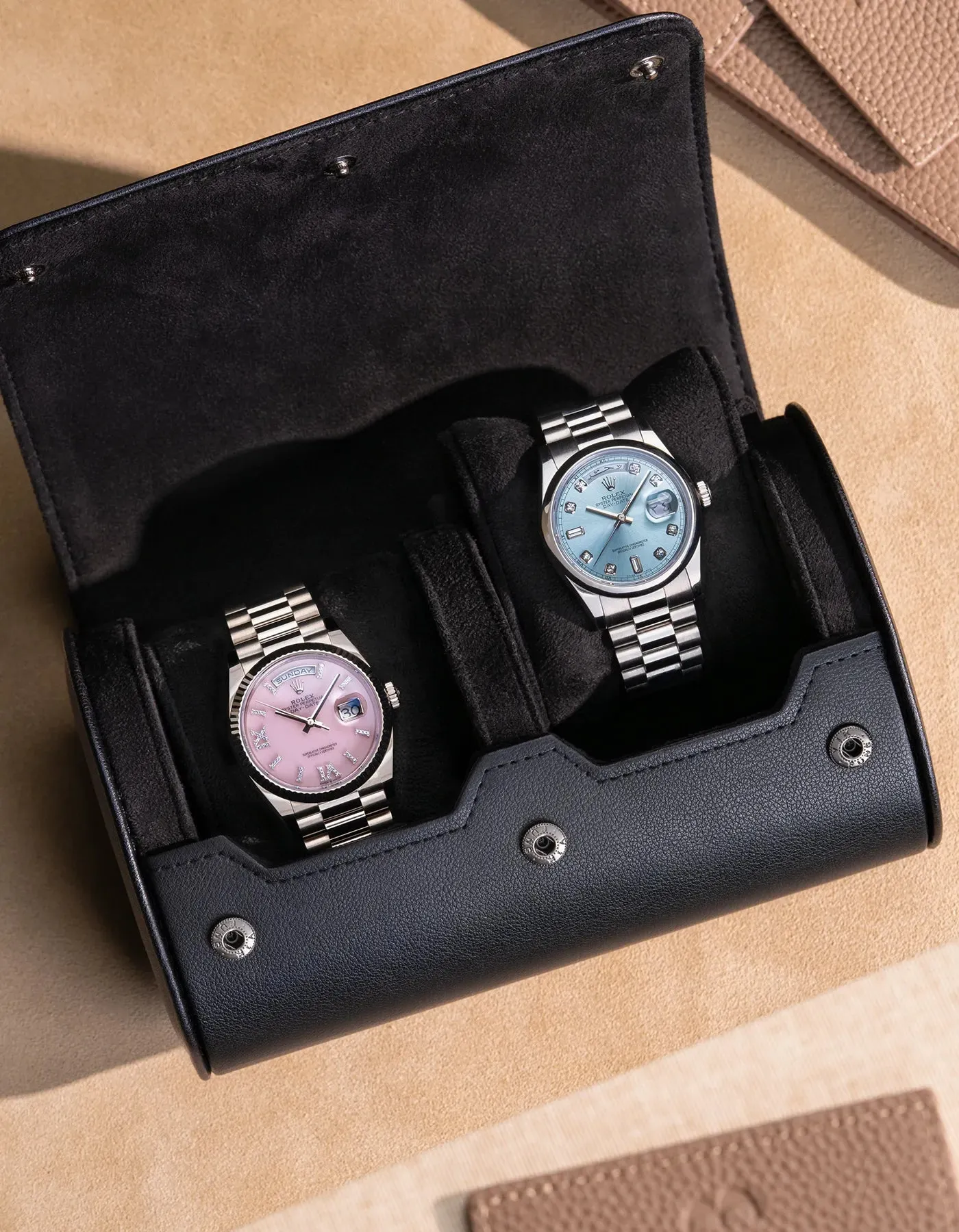 2 Slot Watch Roll - Black