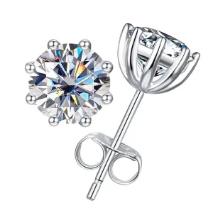 2.0 Ct Round Cut Diamond Stud Earrings