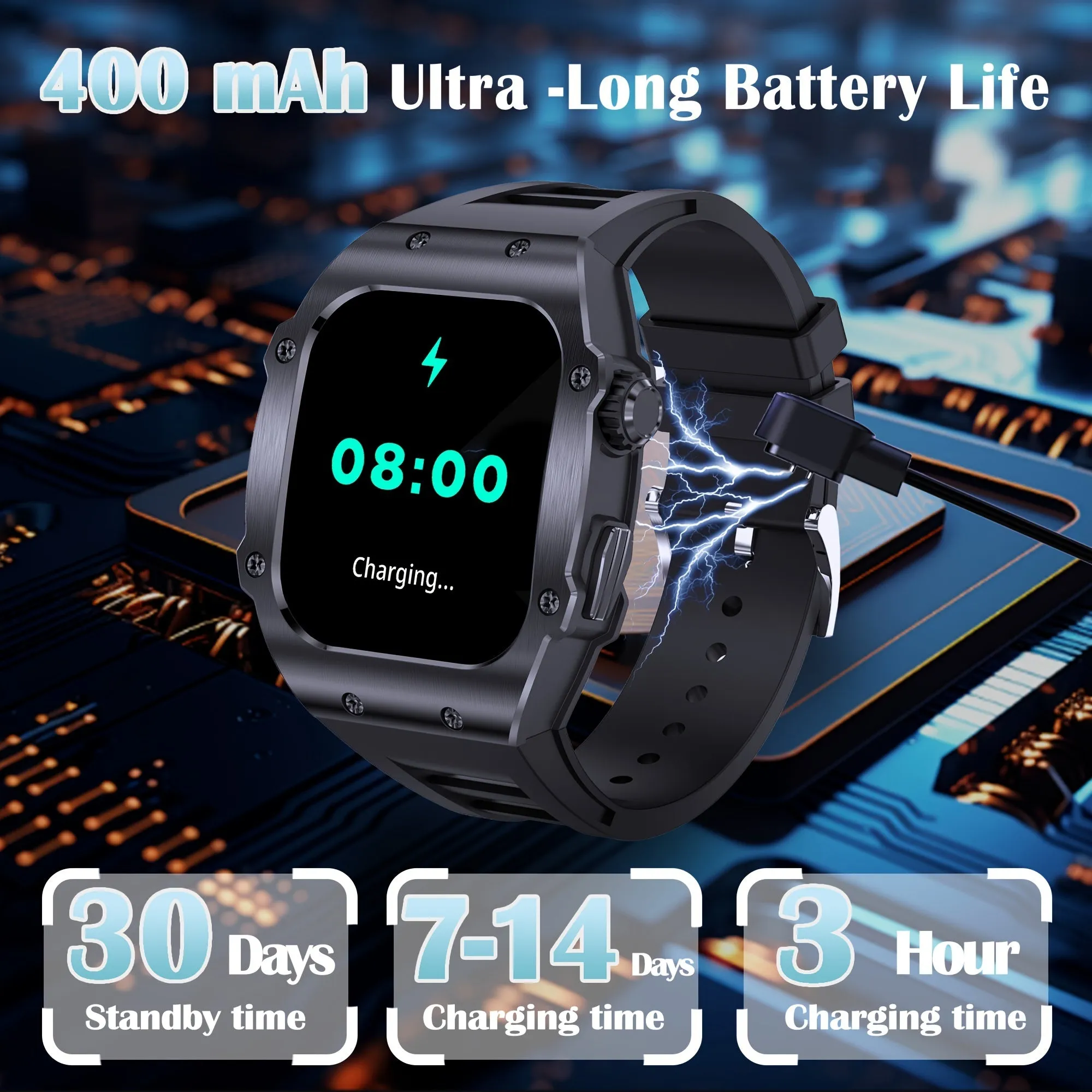 2024 Fitness Smartwatch - Large Dial, Music Control
