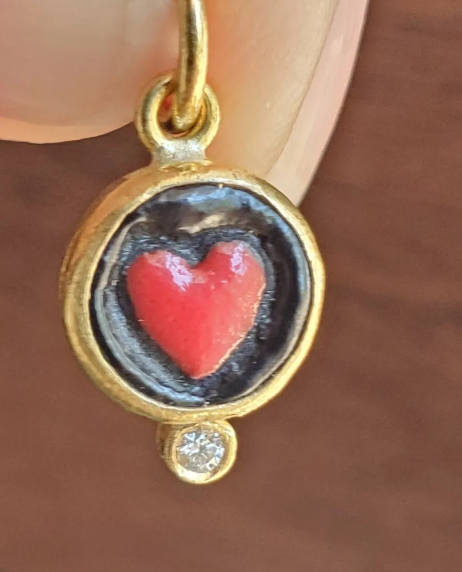 24K Gold & Sterling Quartz based pendant w/diamond