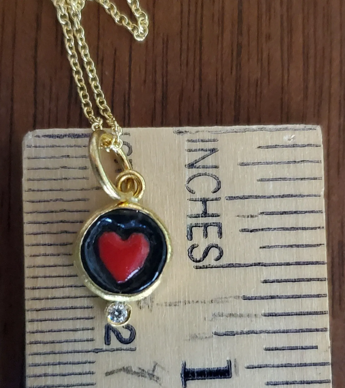 24K Gold & Sterling Quartz based pendant w/diamond