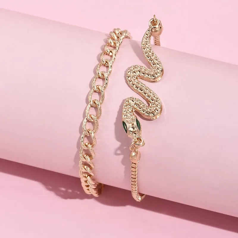 30 Pieces) Unique Snake Shaped Design Bracelet Set