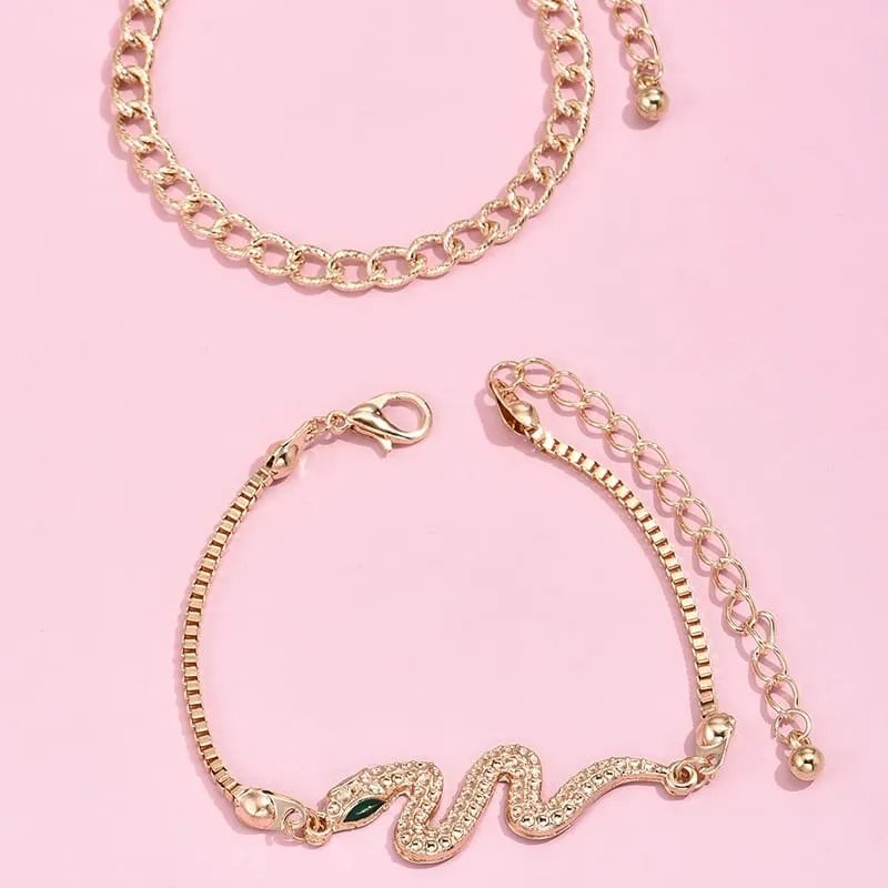 30 Pieces) Unique Snake Shaped Design Bracelet Set