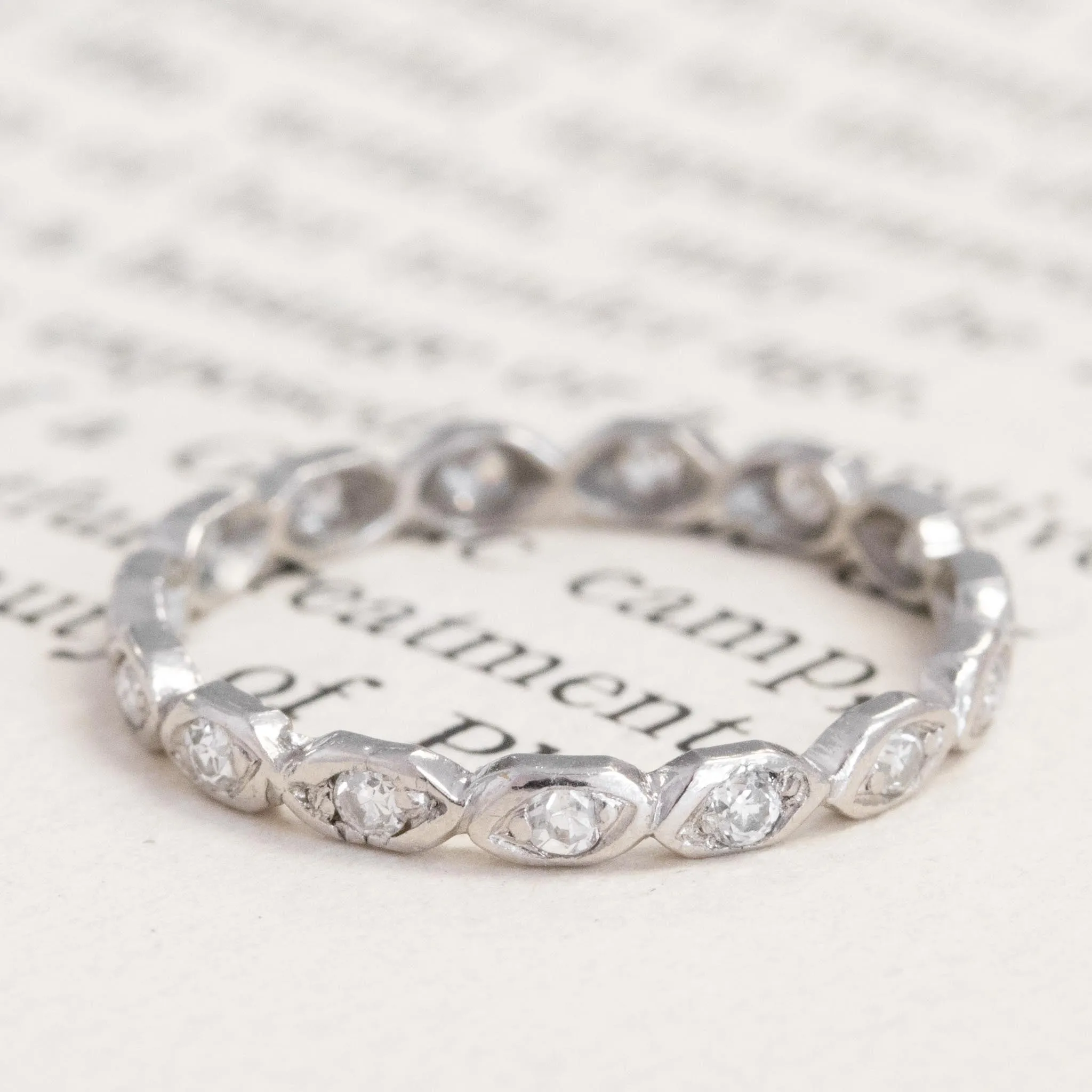 .30ctw Vintage Diamond & Platinum Eternity Band