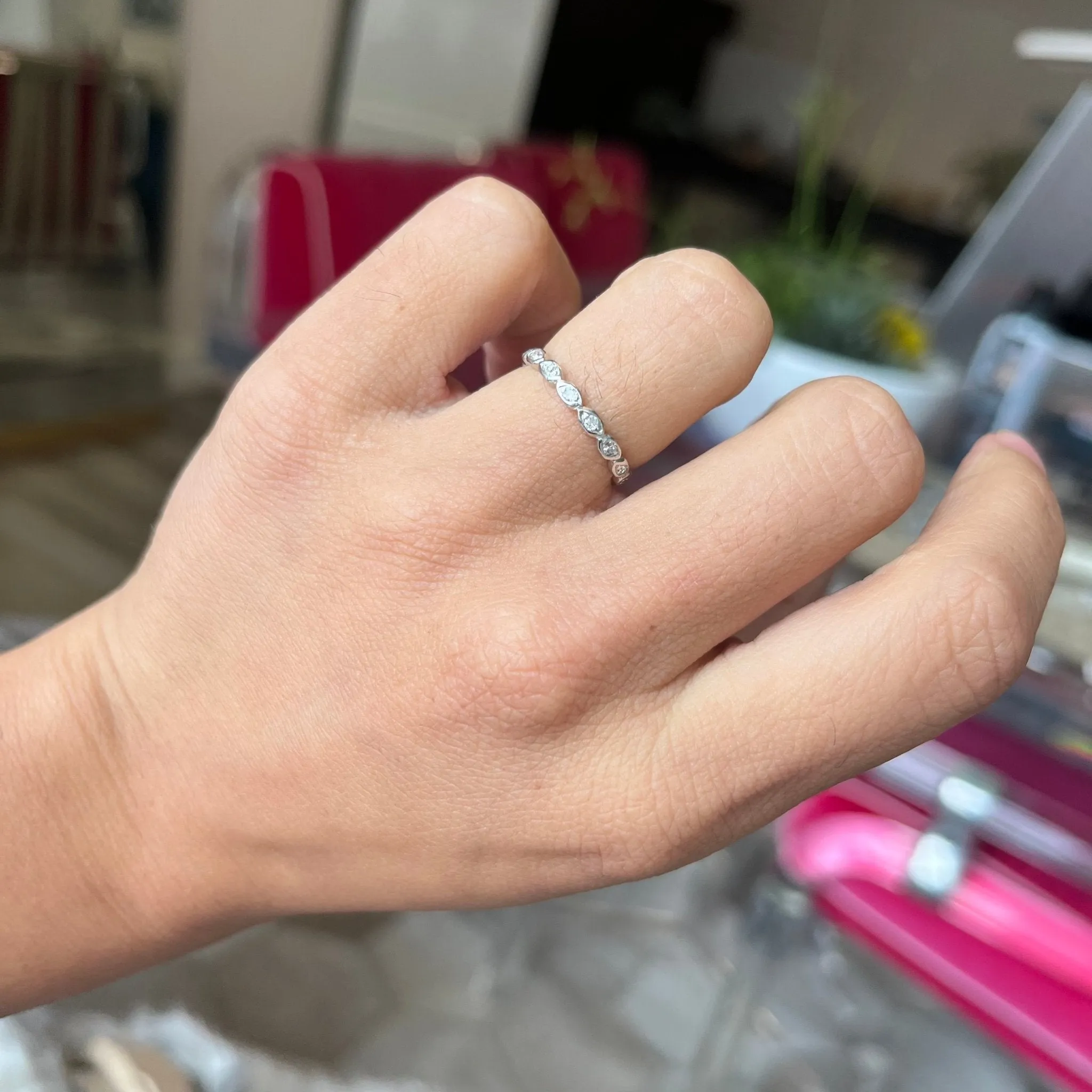 .30ctw Vintage Diamond & Platinum Eternity Band