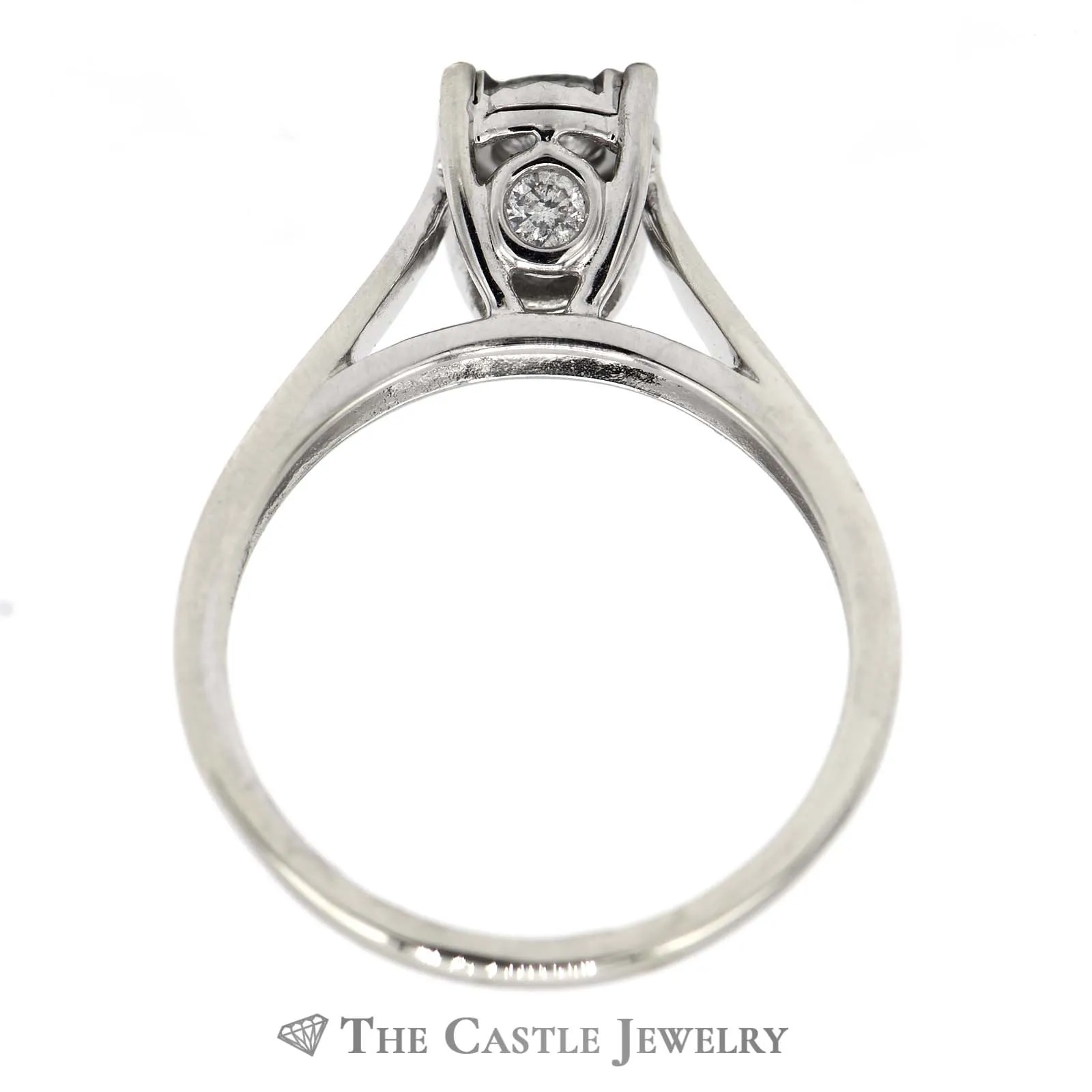 .33ct Round Illusion Set Diamond Solitaire with Surprise Diamond in 10k White Gold