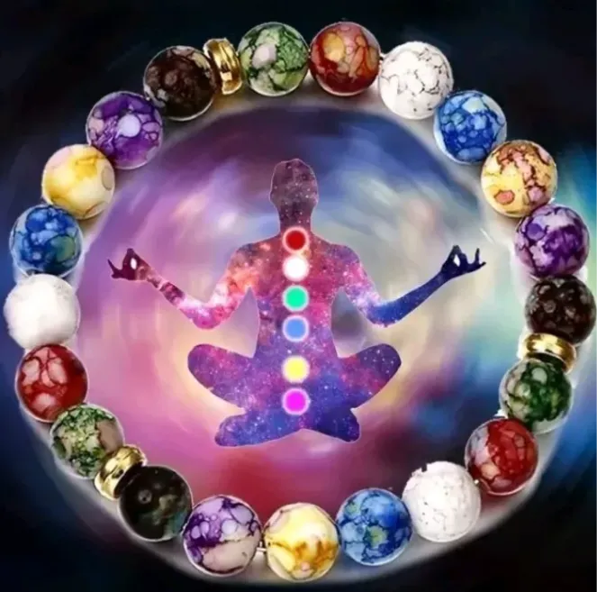 7 Chakra Healing Stone Beaded Bracelet Balance Energy Jewelry Handmade Brand New
