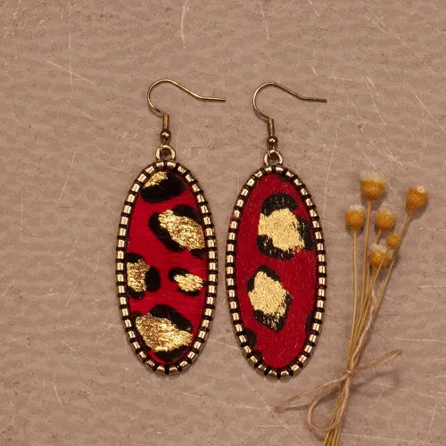 734020 - Bold Print Earrings - Red