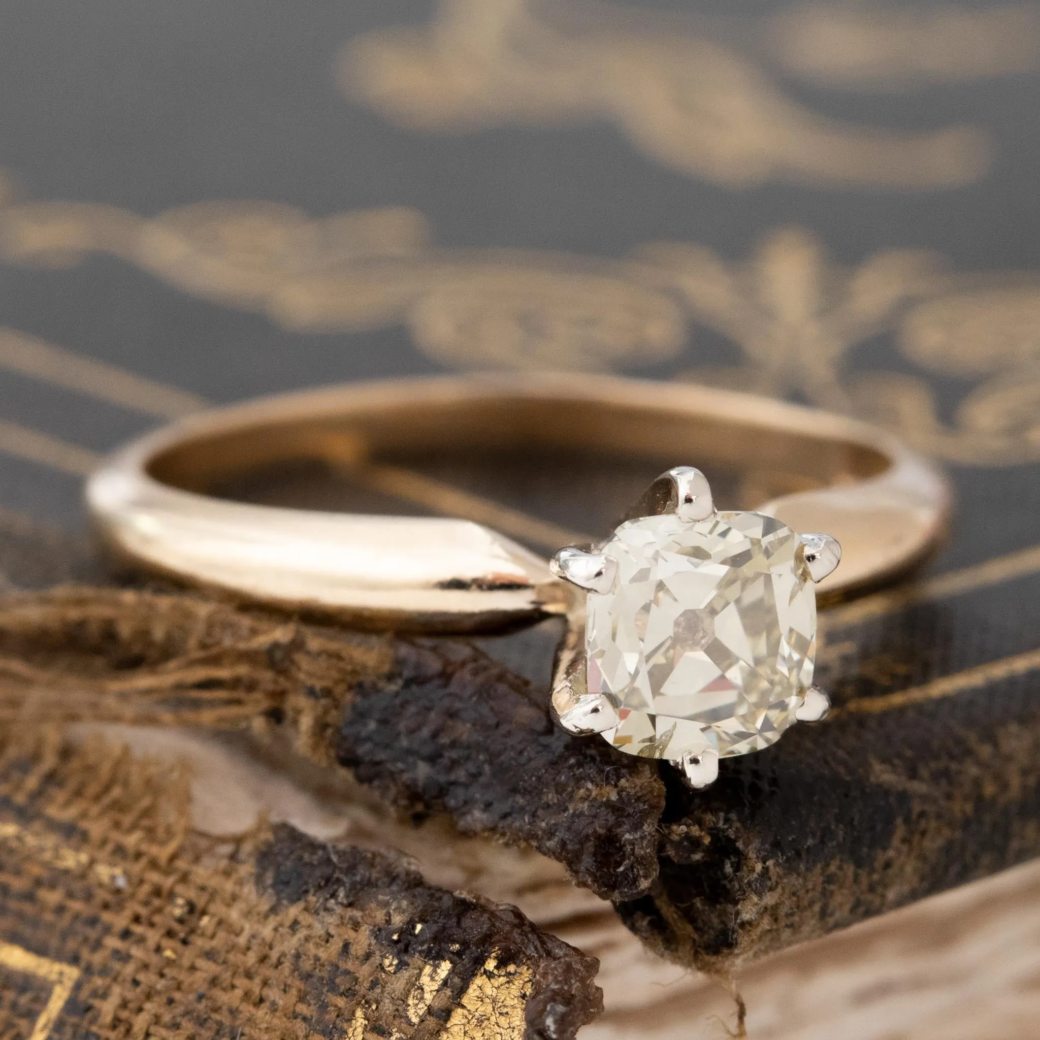 .89ct Cushion Cut Diamond Solitaire, GIA Fancy Brown-Green-Yellow