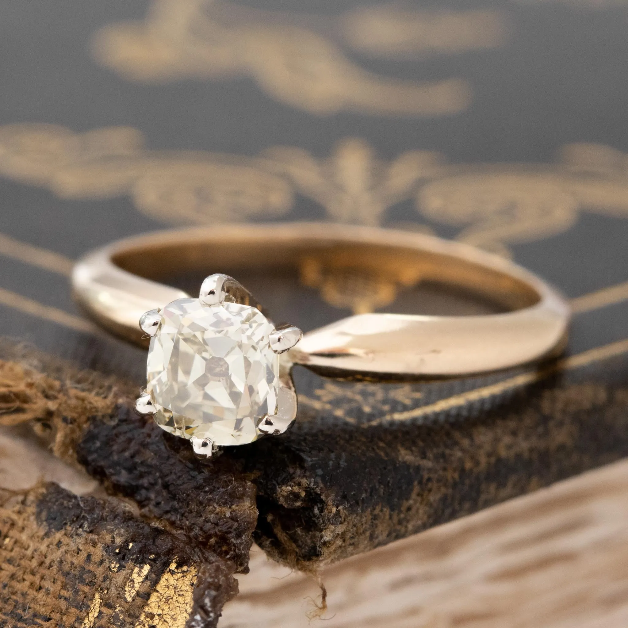 .89ct Cushion Cut Diamond Solitaire, GIA Fancy Brown-Green-Yellow
