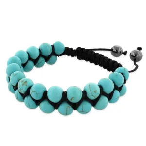 8MM Turquoise Bead 2 Layer Shamballa Bracelet