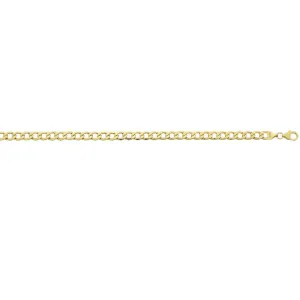 9ct Yellow Gold Silver Infused Open Curb Necklace 55cm