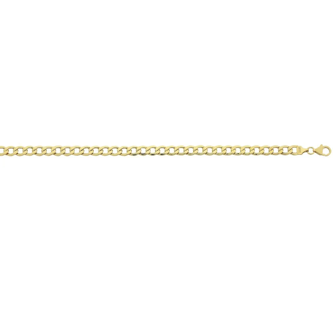 9ct Yellow Gold Silver Infused Open Curb Necklace 55cm